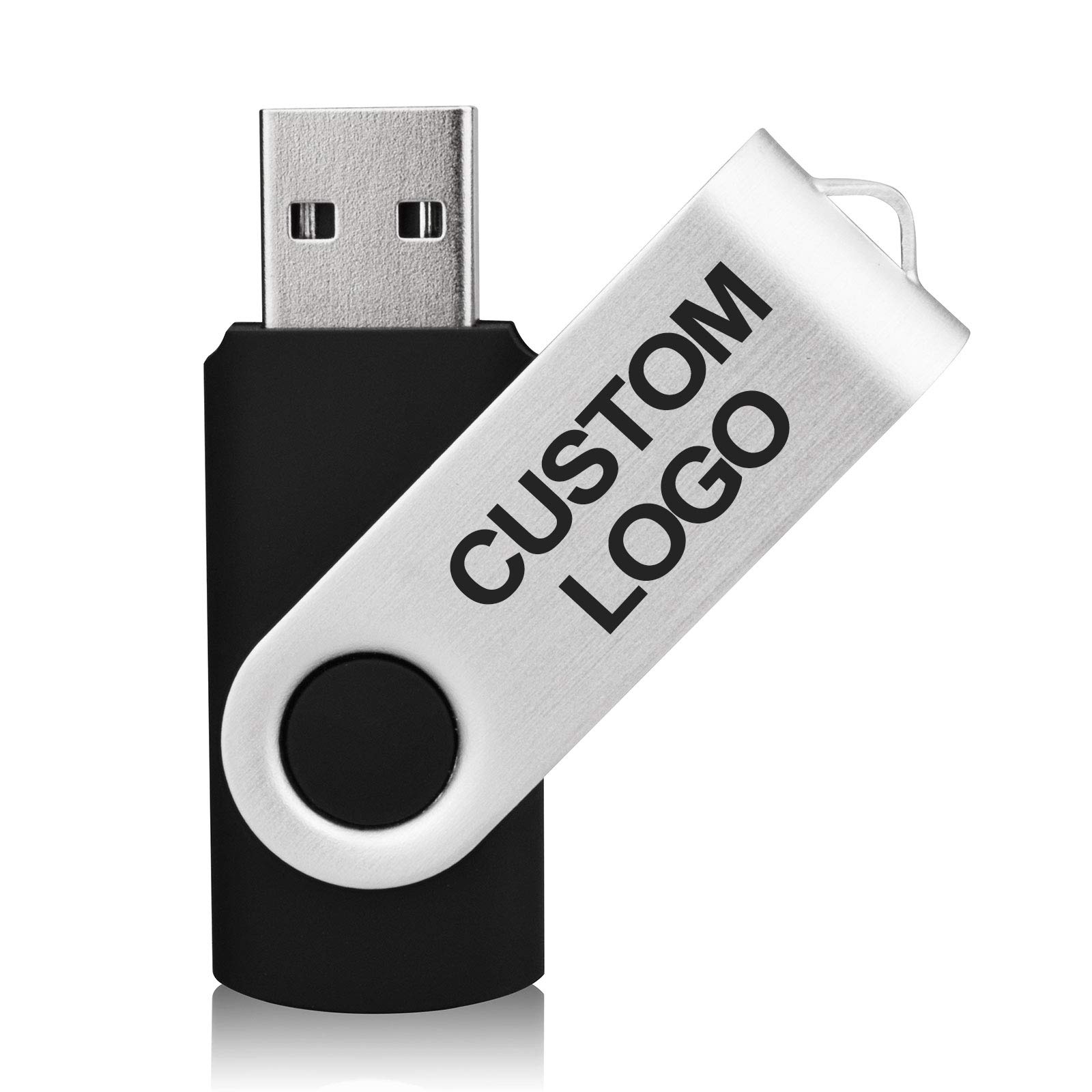 Custom Logo USB Flash Drives Thumb Drives Logo Personalized Flash Drive USB Drive Memory Stick Key Credit USB Drive - Bulk Flash Drives,Black(2 GB, 100 Pieces)