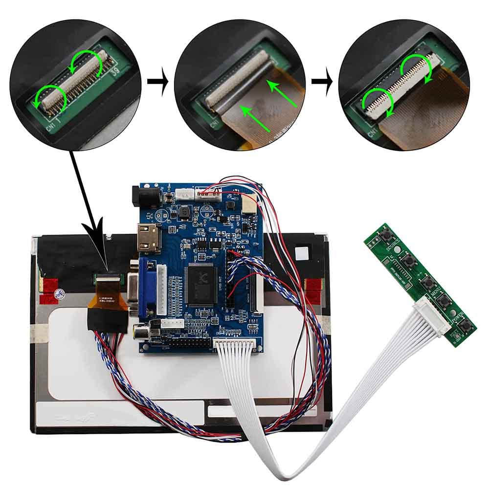 VSDISPLAY 7" 7 Inch 1280X800 IPS LCD Screen N070ICG-LD1 with HD-MI VGA 2AV LCD Controller Board