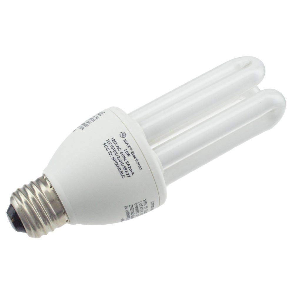 GE 4823-9, FLE15TBX/2/3H/SPX27 (FLE15TBX/2/3H/CD), 15 Watt, 2700K Warm White, Medium Base Compact Fluorescent Light Bulb (1 Pack)