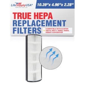 lifesupplyusa true hepa filter replacement compatible with hunter 30610, 30611, 40882, 40884, 408841 air purifier