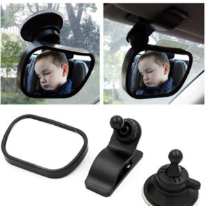 AISIBO Baby Car Mirror, Monitor Infant Child Mirror for Rear Facing Car Seat with Wide Clear View - Safety Shatterproof Rearview Mirror Adjustable Acrylic 360° for Back Seat(black)