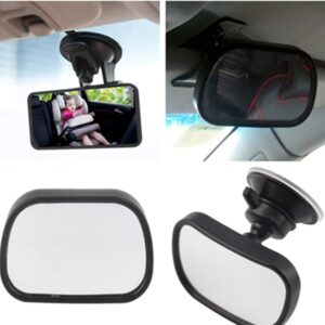 AISIBO Baby Car Mirror, Monitor Infant Child Mirror for Rear Facing Car Seat with Wide Clear View - Safety Shatterproof Rearview Mirror Adjustable Acrylic 360° for Back Seat(black)