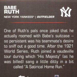 2019 Topps Opening Day 150 Years of Fun #YOF-5 Babe Ruth Yankees Baseball Card