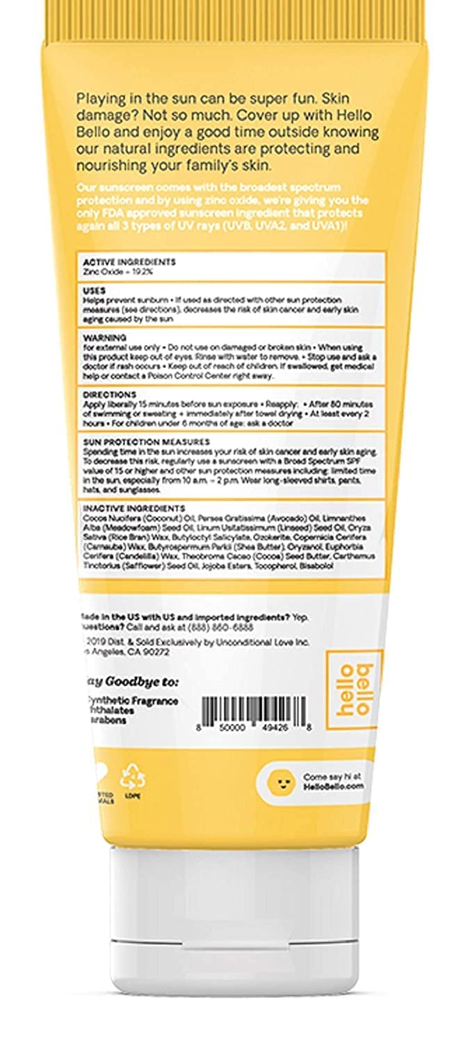 Hello Bello Sunscreen Lotion - 3Oz, Yellow