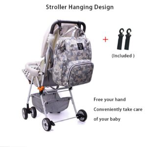 Starte Camo Diaper Bag Backpack, Large Multifunction Waterproof Travel Backpacks for Mom/Dad with Insulated Pockets&Stroller Straps,Durable Maternity Baby Nappy Bags