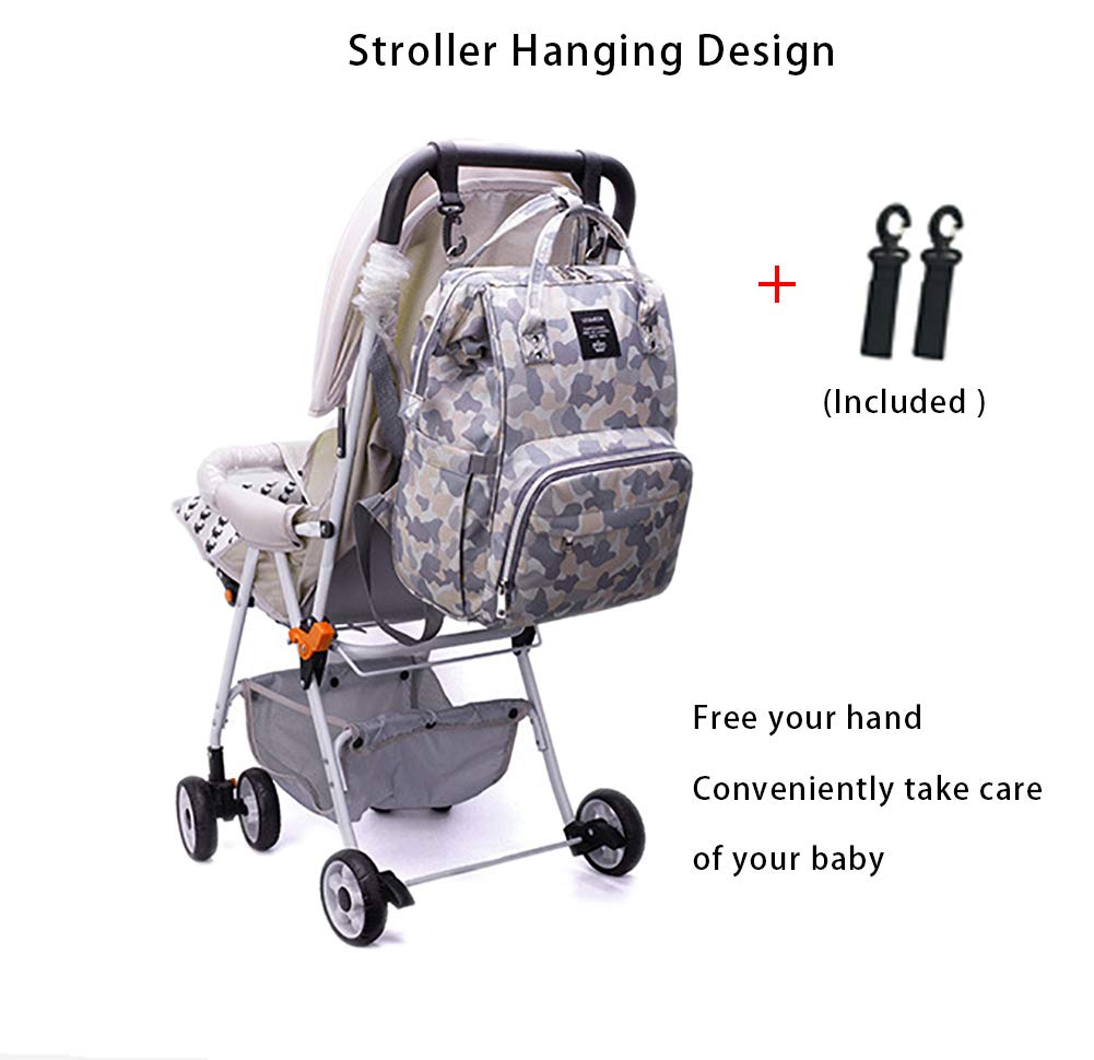 Starte Camo Diaper Bag Backpack, Large Multifunction Waterproof Travel Backpacks for Mom/Dad with Insulated Pockets&Stroller Straps,Durable Maternity Baby Nappy Bags