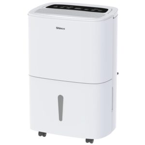 shinco 6,000 sq.ft energy star dehumidifier, ideal for large rooms and home basements, efficient moisture removal with adjustable humidity control, 1.32 gallons water tank