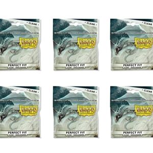 Dragon Shield Bundle: 5 Packs Perfect Fit Clear Standard Size Sideloader Sleeves - 500 Sleeves Total