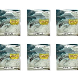 Dragon Shield Bundle: 5 Packs Perfect Fit Clear Standard Size Sideloader Sleeves - 500 Sleeves Total