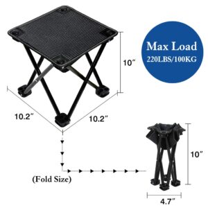 VeMee Compact Camp Stool, Mini Folding Stool, Folding Camping Stool, Folding Ultralight Portable Mini Outdoor Chair for Camping Fishing Hiking Picnic Gardening Beach Backpacking with Carry Bag