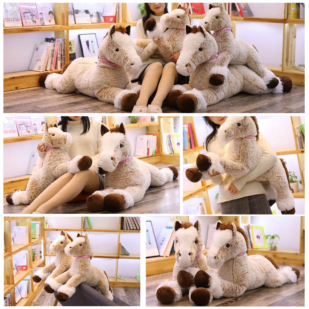 sofipal Large Horse Stuffed Animal Plush Toy,Giant Pony Unicorn Plush Doll Gifts for Kids,Valentines,Christmas 35.4"