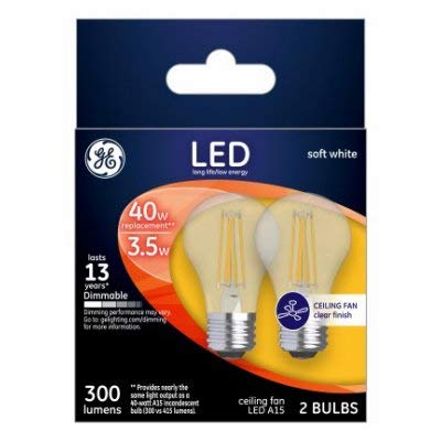 GE Lighting 240227 4W A15 Shape Daylight Light Color Bulb - Pack of 2