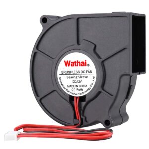 wathai dc centrifugal fan 12v 75mm x 30mm brushless cooling turbo blower fan 3 inch