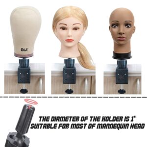 GEXWORLDWIDE Iron Wig C Clamp Stand Holder for Canvas Block Head Mannequin Manikin Training Practice Head Wig Display Styling