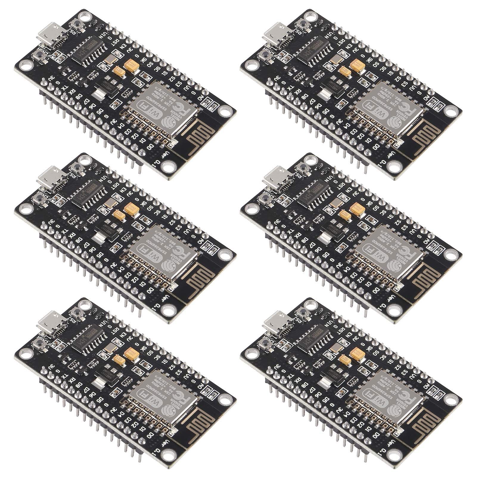 6pcs ESP8266 NodeMCU LUA CH340 ESP-12E WiFi Internet Development Board 4M Flash Serial Wireless Module for Arduino IDE/Micropython New Version