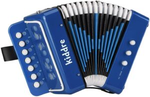 kiddire kids accordion, 10 keys button toy accordion musical instruments for children kids pre-kindergarten toddlers beginners(blue)