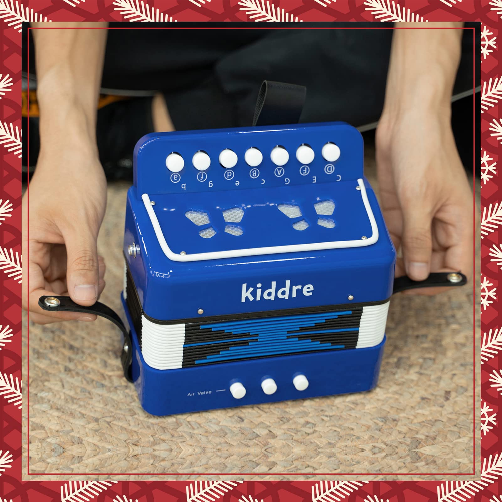 Kiddire Kids Accordion, 10 Keys Button Toy Accordion Musical Instruments for Children Kids Pre-Kindergarten Toddlers Beginners(Blue)