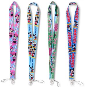 ergonflow 4 pack cartoon neck lanyard necklace phone straps key chain,neck lanyard for id badge holder bags accessories with lobster clasps