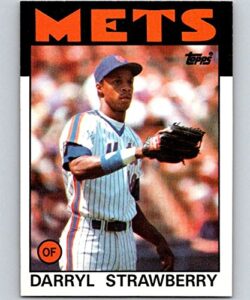 1986 topps baseball #80 darryl strawberry new york mets official mlb trading card (stock photo used, nm or better guaranteed)