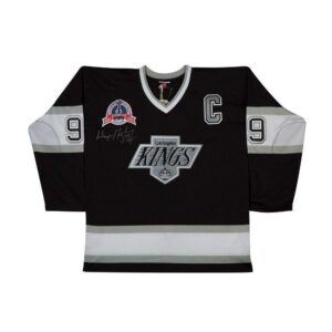 sports memorabilia wayne gretzky signed autographed 1992-93 mitchell & ness jersey kings black uda - nhl