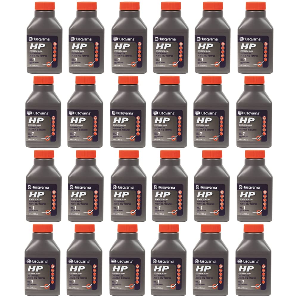 Husqvarna 2.6 oz HP Synthetic Blend 2-Cycle Engine Oil 24-Pack 593152601