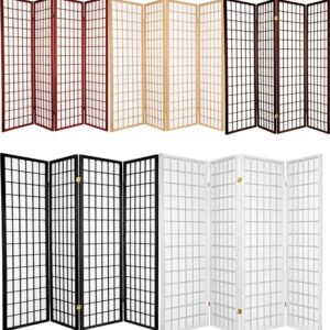 Legacy Decor 6 Panels Room Divider Privacy Screen Partition Shoji Style 6 ft Tall Black Color