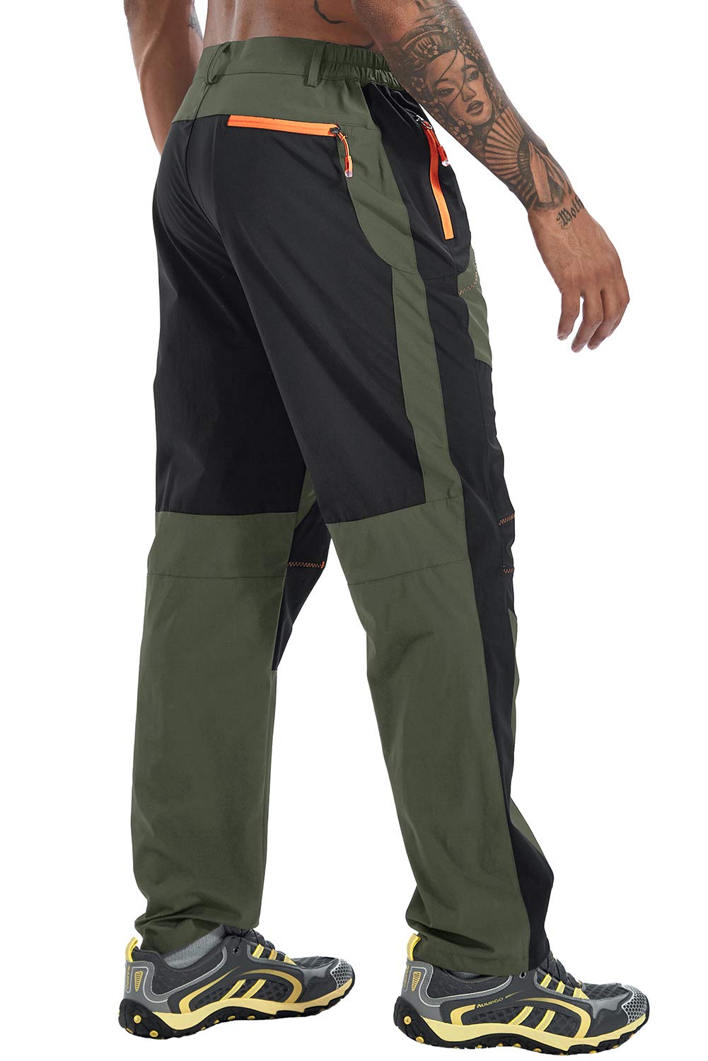 TBMPOY Men's Hiking Work Cargo Pants Lightweight Waterproof Quick Dry Outdoor Mountain Pant Fishing Camping Green 36