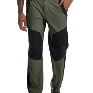 TBMPOY Men's Hiking Work Cargo Pants Lightweight Waterproof Quick Dry Outdoor Mountain Pant Fishing Camping Green 36