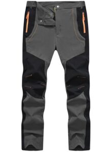 tbmpoy men's hiking work cargo pants lightweight waterproof quick dry outdoor mountain pant fishing camping gray 38