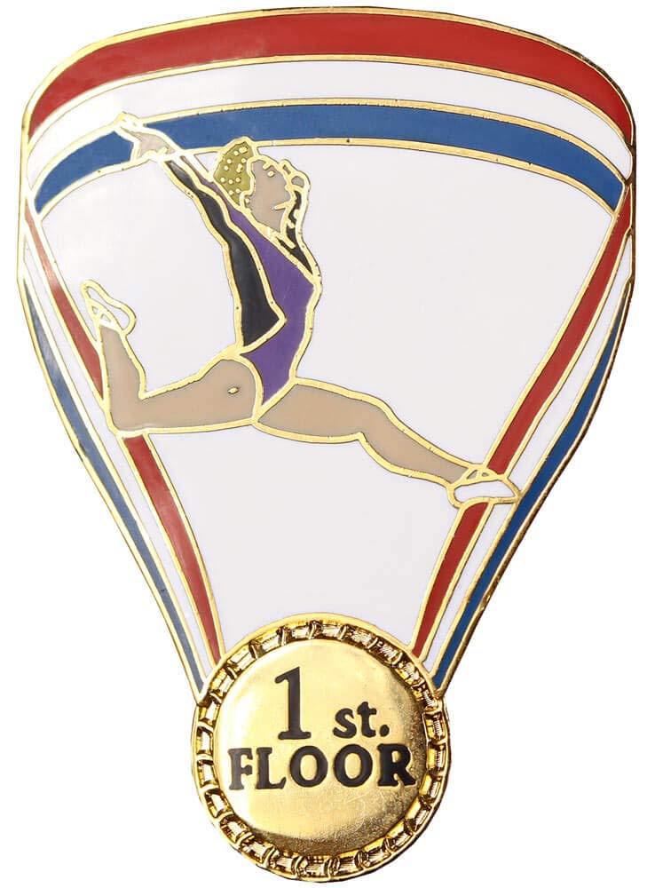 Snowflake Designs 1st Place Floor Gymnastics Pin - #1615