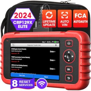 LAUNCH CRP129X Elite 2024 New OBD2 Scanner for Car, FCA AutoAuth, 8 Reset Oil/EPB/SAS/TPMS/BMS/Throttle/DPF Reset/Injector Coding, ABS SRS Transmission Engine Scan Tool, Lifetime Free Update, Auto VIN