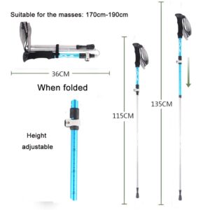 DOUDOU Trekking Poles- 2-pc Pack Adjustable Hiking Walking Sticks - Strong - Auminum Alloy 7075 Trekking Sticks Antishock and Quick Lock System Ultralight for Hiking Camping (Blue)