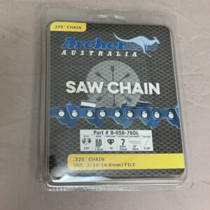 20" Archer Chainsaw Chain SEMI-CHISEL .325 Pitch .058 Gauge 76 Drive Links compatible with the DEREAL 5820F and 6220F