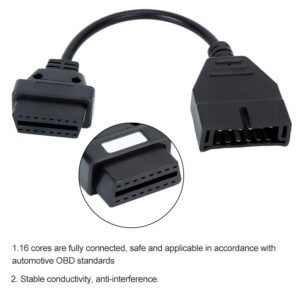 OBD1 12 Pins to OBD2 16 Pins Scanner Diagnostic Tool OBD II Adapter Cable Connector for GM Popular
