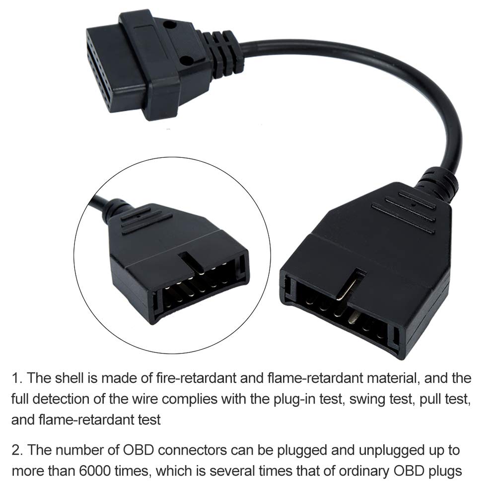 OBD1 12 Pins to OBD2 16 Pins Scanner Diagnostic Tool OBD II Adapter Cable Connector for GM Popular