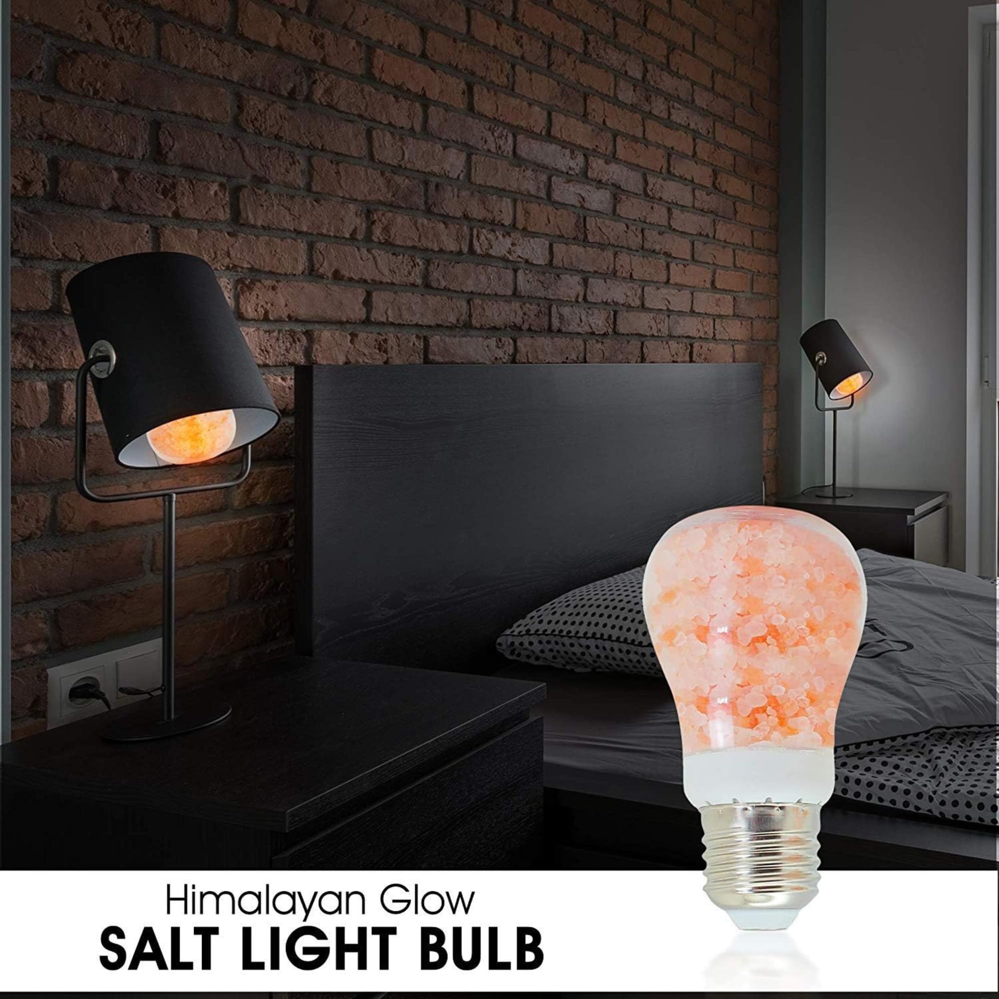 Himalayan Glow Salt Light Bulbs 60-Watt Equivalent, Warm Amber Glow, 7 watts, 2 Count (Pack of 1)