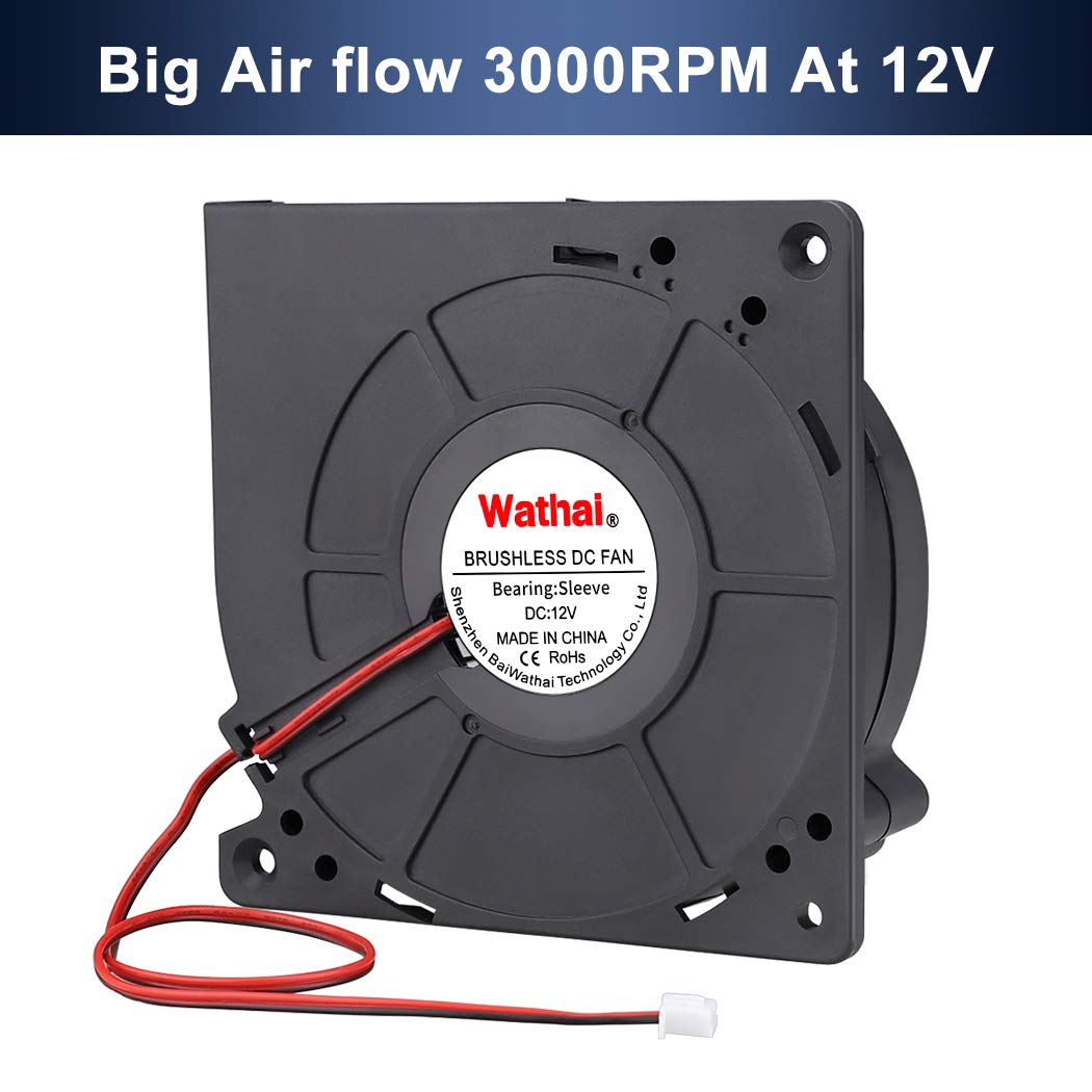 Wathai Brushless Cooling Blower Fan 120mm x 32mm 12V High Airflow DC Centrifugal Fan For Radiator