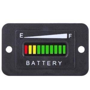 LED Battery Indicator, 12V/24V/36V/48V Led Digital Battery Indicator Meter Gauge with Hour Meter for Cart(36V)