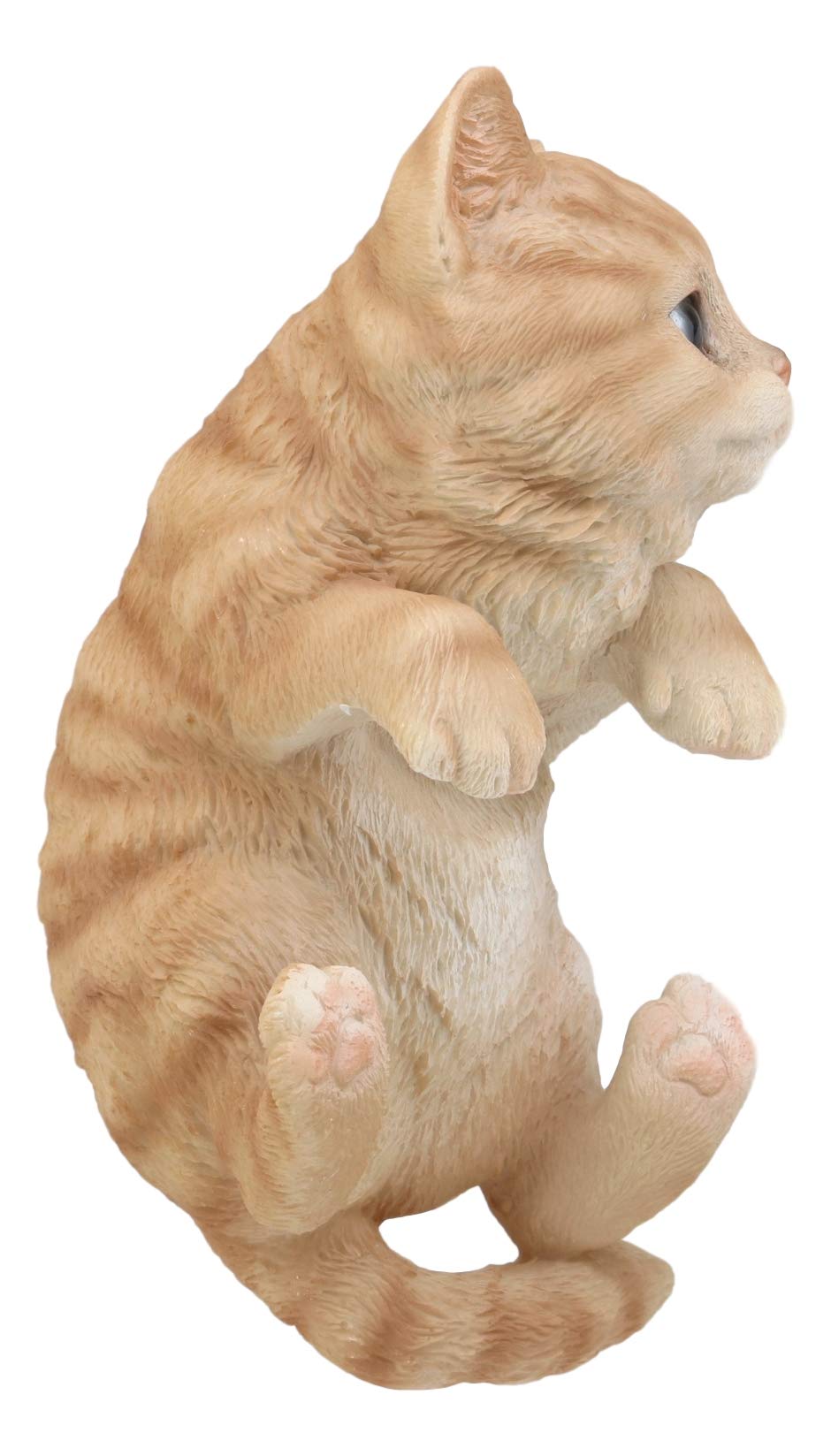 Ebros Lifelike Pot Pal Hanging Orange Tabby Cat Statue 8" Tall with Glass Eyes Hand Painted Realistic Feline Cat Decor Figurine Cats Kittens Kitties Animal Pet Sculpture Garden Patio Decorative