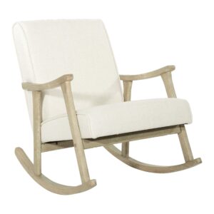 osp home furnishings gainsborough rocker with padded seat and solid wood frame, linen fabric with brushed finish
