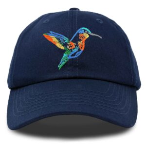 dalix hummingbird hat baseball cap nature wildlife birdwatcher gift navy blue