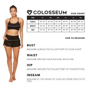 Colosseum Active Women's Junior Fit Four Way Stretch Micro French Terry Dolphin Lounge Short with Pockets (Black, Large)