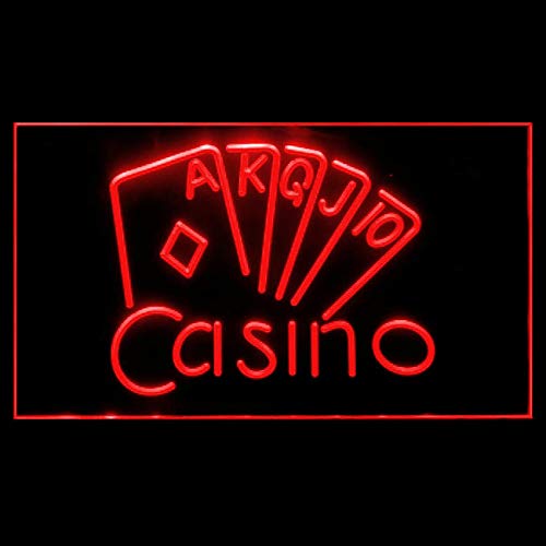 220092 Casino Poker Game Card Room Man Cave Home Decor Display LED Light Neon Sign (12" X 8", Red)