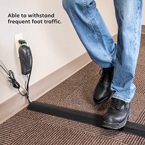 Line Boss 3-Channel Wire Hider, Cord Protector and Cable Organizer for Industrial Cable Management, 4.5 in. X 5 ft., Black, 6500-5C