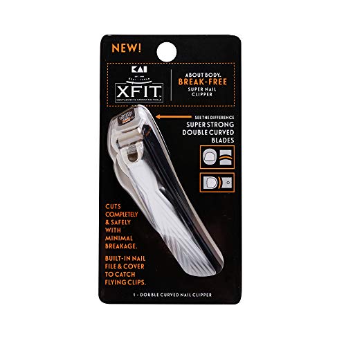 Kai About Body Xfit Break-Free Super Nail Clippers; 1 Double-Curved Nail Clipper; Nail Clippers for Men, Toenail & Fingernail Clippers with Super Strong Blades for Thick Nails