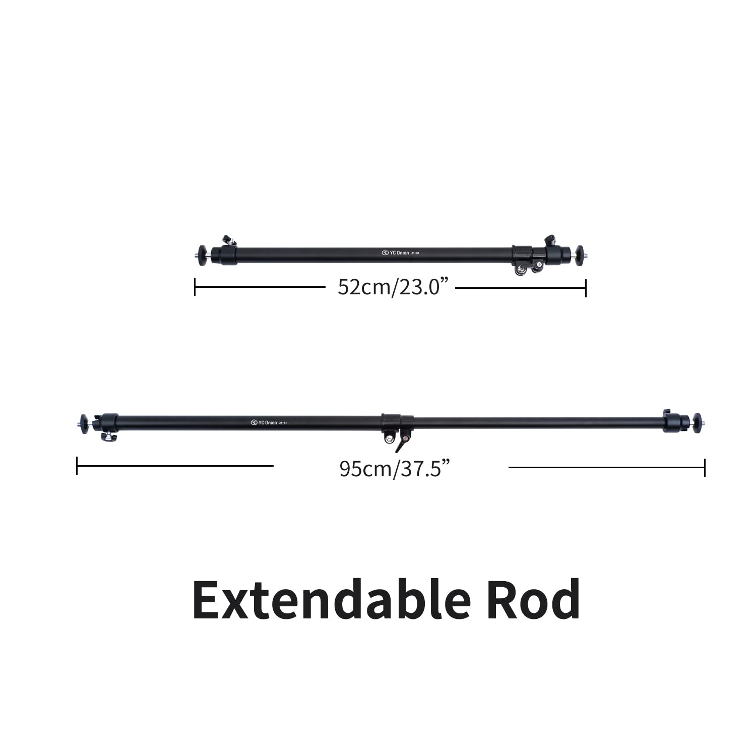 YC Onion Camera Slider Support Arm (2 Pack) with C Clamps and Ballhead in Aluminium Alloy (Black Pro)