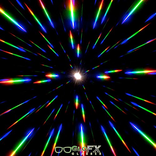 GloFX Black Diffraction Ski Goggles - Rainbow Gradient Rave Prism Kaleidoscope Lightshow Lenses Edm Music Festival