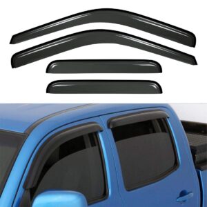 4pcs vent visor side window deflectors original window visors for 1999-2016 ford f250/f350/f450 super duty crew (supercrew) cab sun/rain guard 94953