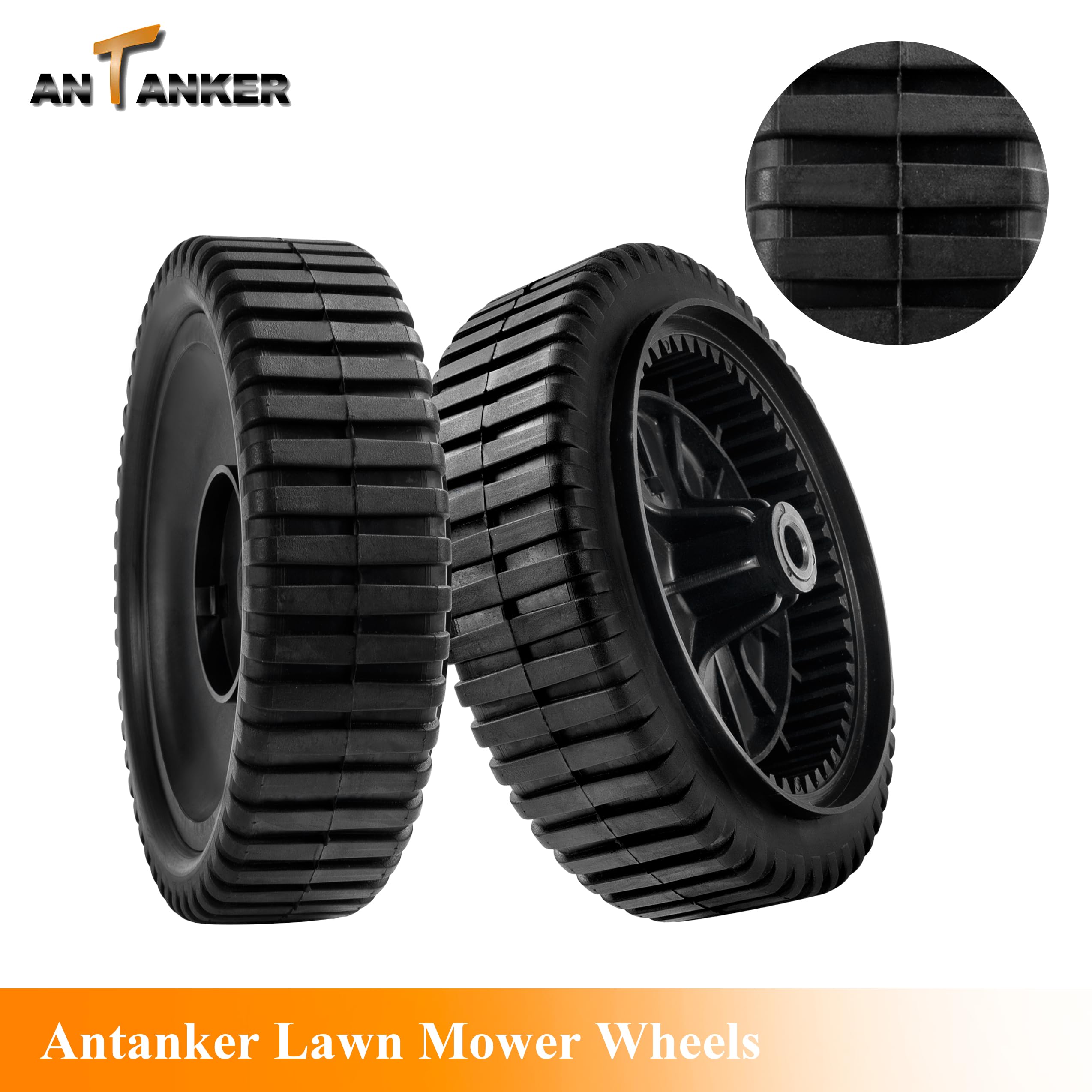 Antanker Lawn Mower Wheel Replace for AYP 180767 Front Drive Wheel Replacement for AYP/Sears/Craftsman/Jonesred/Poulon 532180767 Mower Wheel 2 Pack