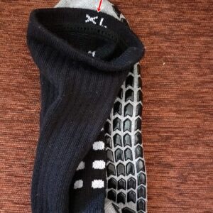 RATIVE Anti Slip Non Skid Slipper Hospital Crew Socks with grips for Adults Men Women (XXL, 3 pairs-blue)
